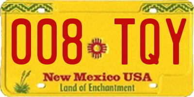 NM license plate 008TQY