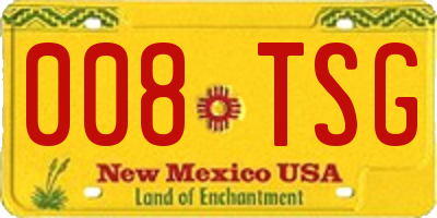 NM license plate 008TSG