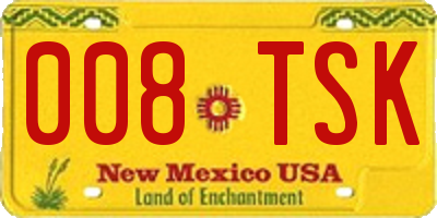 NM license plate 008TSK