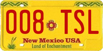 NM license plate 008TSL