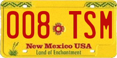 NM license plate 008TSM