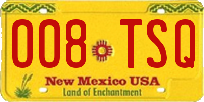NM license plate 008TSQ