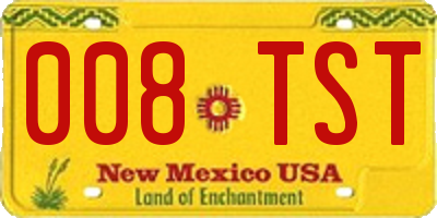 NM license plate 008TST