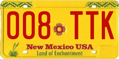 NM license plate 008TTK