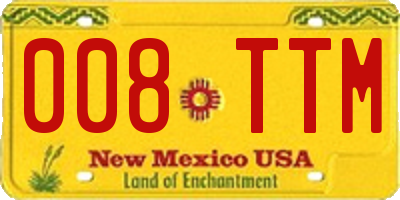 NM license plate 008TTM