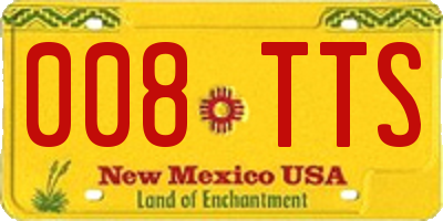 NM license plate 008TTS