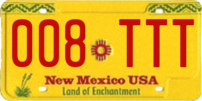 NM license plate 008TTT