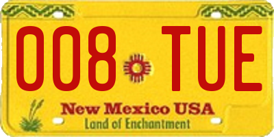 NM license plate 008TUE