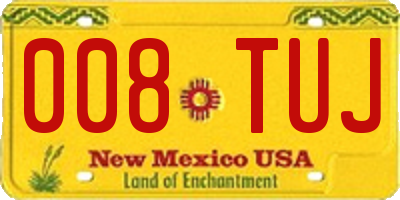 NM license plate 008TUJ