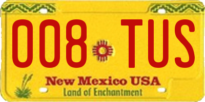 NM license plate 008TUS