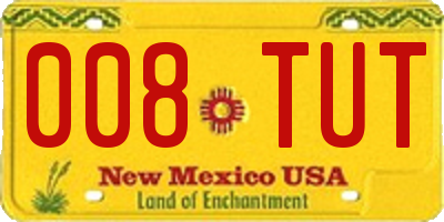 NM license plate 008TUT