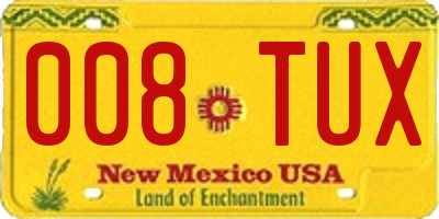 NM license plate 008TUX