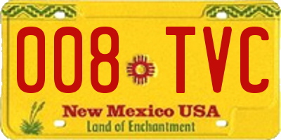 NM license plate 008TVC