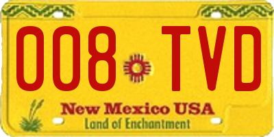 NM license plate 008TVD