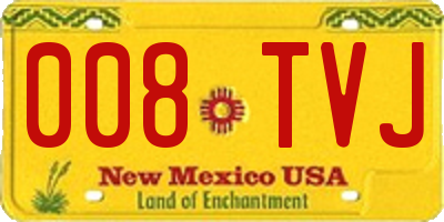 NM license plate 008TVJ