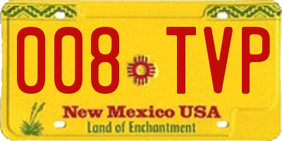 NM license plate 008TVP