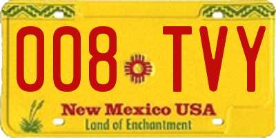 NM license plate 008TVY