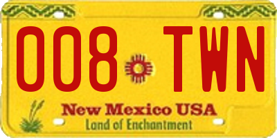 NM license plate 008TWN