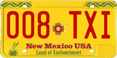 NM license plate 008TXI