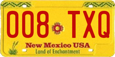 NM license plate 008TXQ