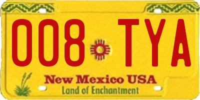 NM license plate 008TYA