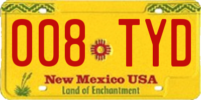 NM license plate 008TYD