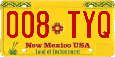 NM license plate 008TYQ