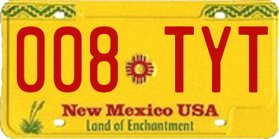 NM license plate 008TYT