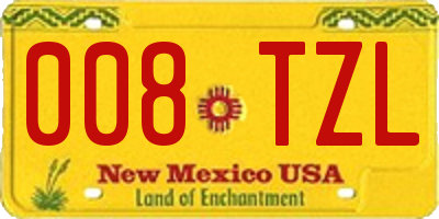 NM license plate 008TZL