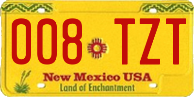 NM license plate 008TZT