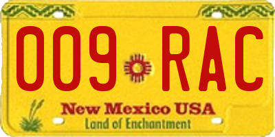 NM license plate 009RAC