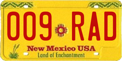 NM license plate 009RAD