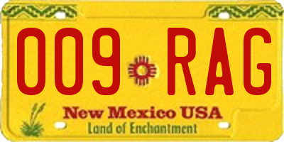 NM license plate 009RAG