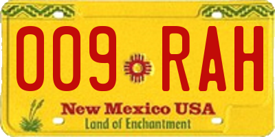 NM license plate 009RAH