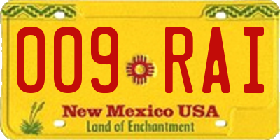 NM license plate 009RAI