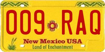 NM license plate 009RAQ