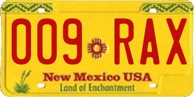 NM license plate 009RAX