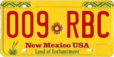 NM license plate 009RBC
