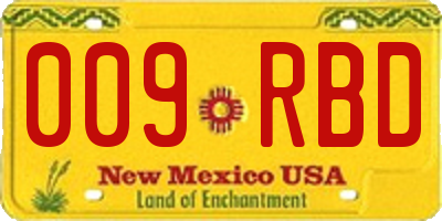 NM license plate 009RBD