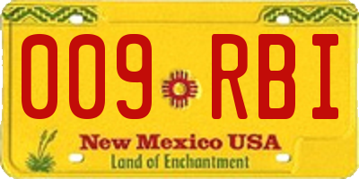 NM license plate 009RBI