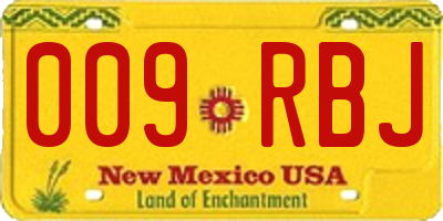NM license plate 009RBJ