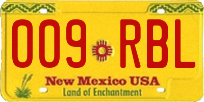 NM license plate 009RBL