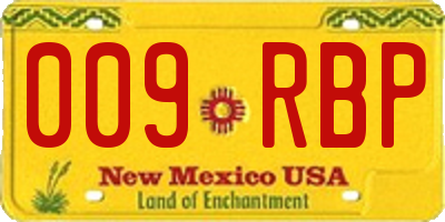 NM license plate 009RBP
