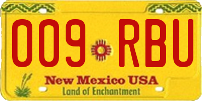 NM license plate 009RBU