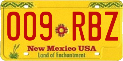 NM license plate 009RBZ