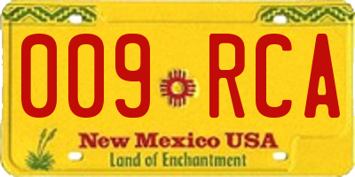 NM license plate 009RCA