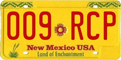 NM license plate 009RCP