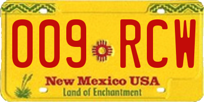 NM license plate 009RCW