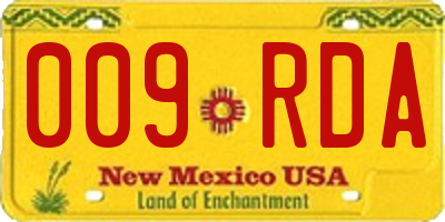 NM license plate 009RDA