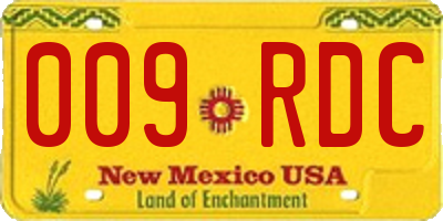 NM license plate 009RDC